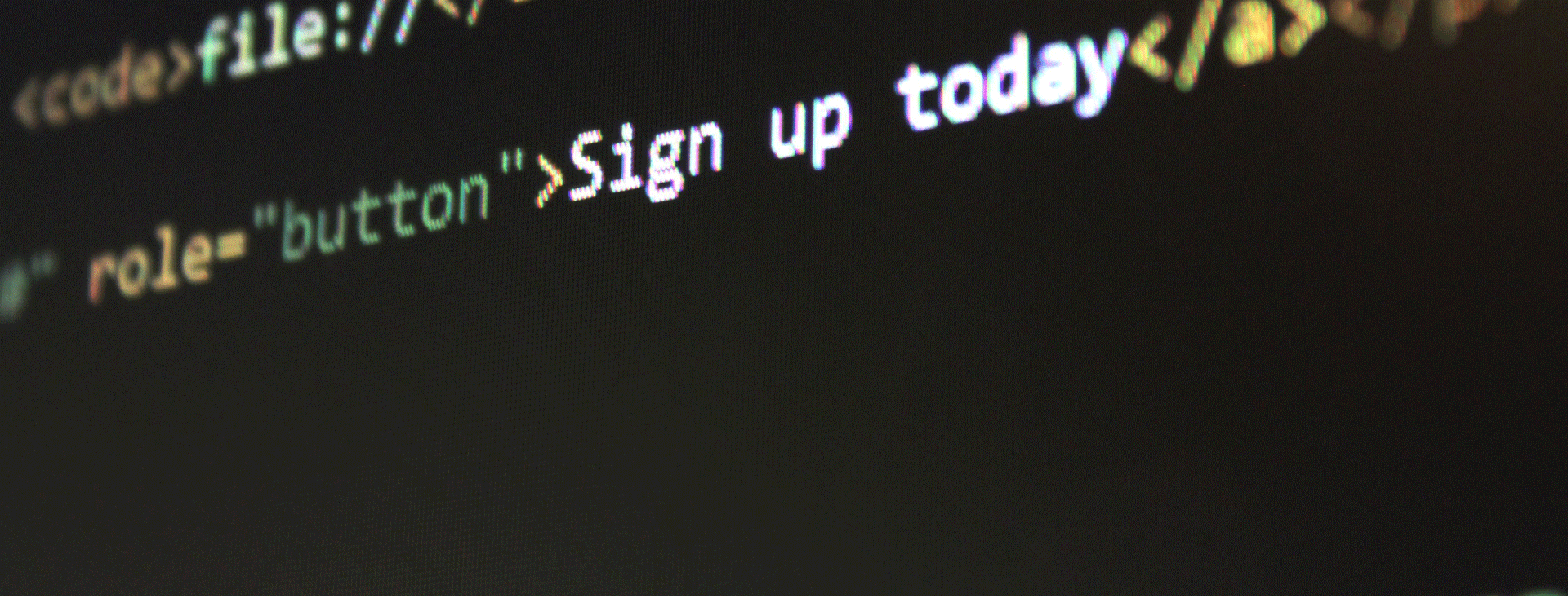 Sign up today written across a dark screen