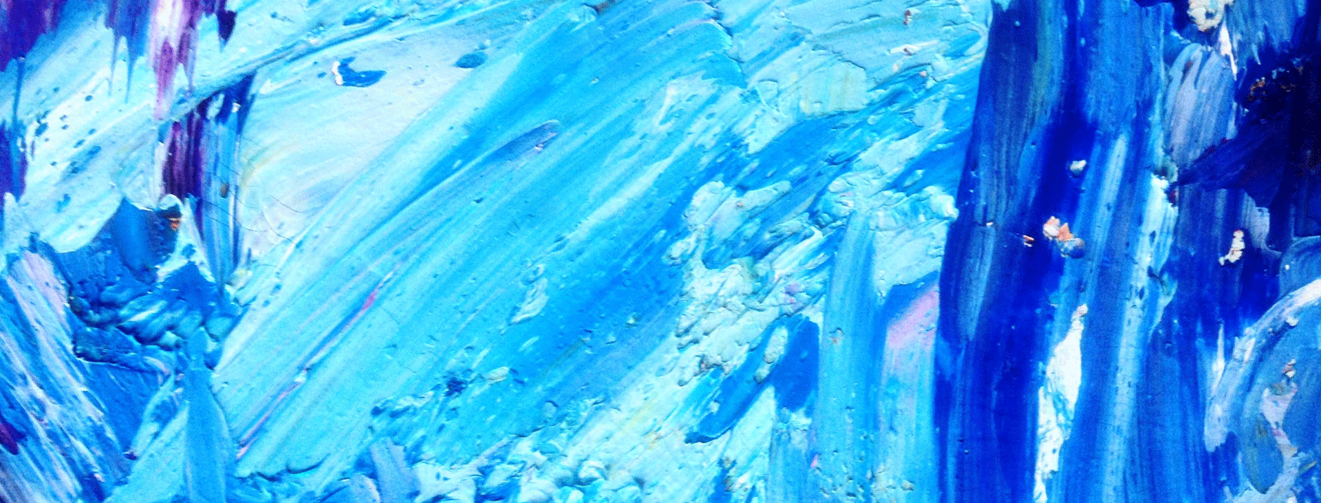 Abstract painting of blues and white