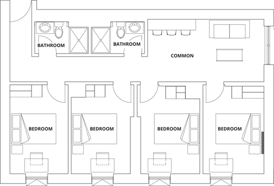 Sample floor plan of a