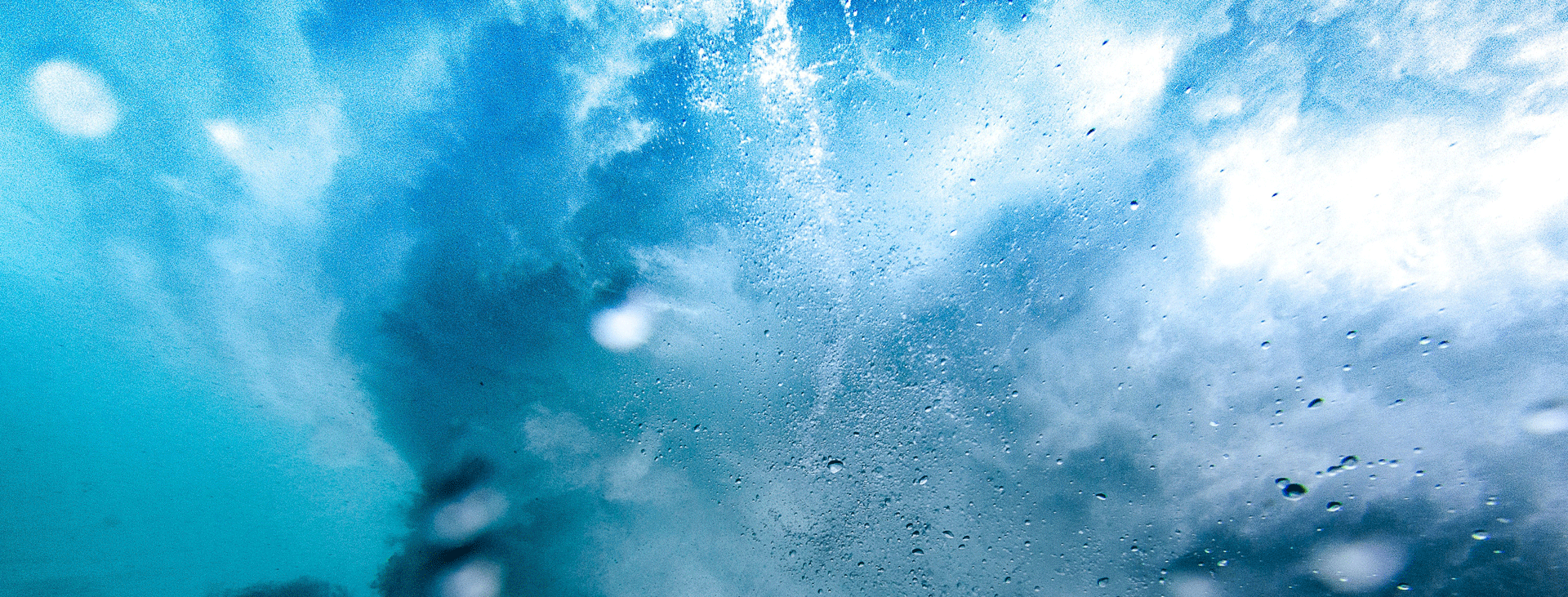 Abstract painting of blue and white, water and air