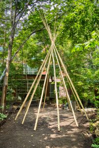 First Nations House Tipi pole structure.